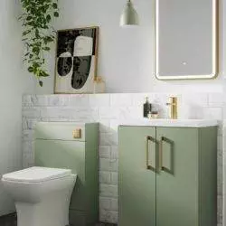 Bathroom in green and gold